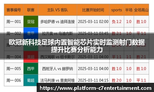 欧冠新科技足球内置智能芯片实时监测射门数据提升比赛分析能力