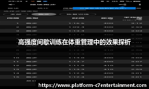 高强度间歇训练在体重管理中的效果探析